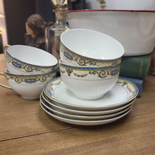 Load image into Gallery viewer, Noritake Sylvania Flat Cup and Saucer Sets, Elegant Fine China Teacups and Saucers