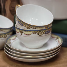 Load image into Gallery viewer, Noritake Sylvania Flat Cup and Saucer Sets, Elegant Fine China Teacups and Saucers