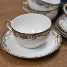 Load image into Gallery viewer, Noritake Sylvania Flat Cup and Saucer Sets, Elegant Fine China Teacups and Saucers