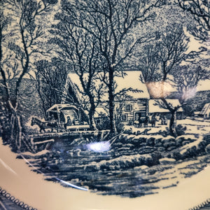 Plate-Currier & Ives-The Old Grist Mill Dinner Plate