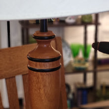 Load image into Gallery viewer, Wood Base Table Lamp With Decorative Black Banding ArtDeco Style