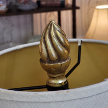 Load image into Gallery viewer, Wood Base Table Lamp With Decorative Black Banding ArtDeco Style