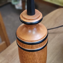 Load image into Gallery viewer, Wood Base Table Lamp With Decorative Black Banding ArtDeco Style
