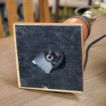 Load image into Gallery viewer, Wood Base Table Lamp With Decorative Black Banding ArtDeco Style