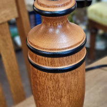 Load image into Gallery viewer, Wood Base Table Lamp With Decorative Black Banding ArtDeco Style