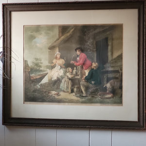 Vintage Print - The Cottage Door by George Morland 1790
