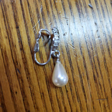 Load image into Gallery viewer, Faux Pearl and Rhinestone Clipon Earrings