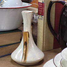 Load image into Gallery viewer, Pioneer Pottery Iridescent Bud Vase With 22K Gold Handles - Art Deco Vase