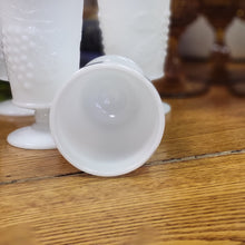 Load image into Gallery viewer, Anchor Hocking Fire King Goblets Vintage Mid Century Milk Glass Goblets with Grape Design, Set of 4 Parfait Cups