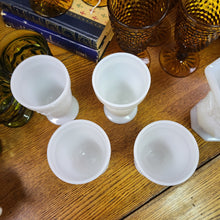Load image into Gallery viewer, Anchor Hocking Fire King Goblets Vintage Mid Century Milk Glass Goblets with Grape Design, Set of 4 Parfait Cups