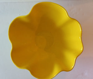 Yellow Royal Haeger Bowl, Made in USA, MCM Decorative Centerpiece