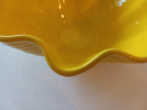 Yellow Royal Haeger Bowl, Made in USA, MCM Decorative Centerpiece