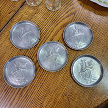 Load image into Gallery viewer, Vintage Pressed Aluminum Geese Coasters - set of 5, Hunting Wildlife Decor