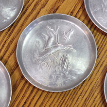 Load image into Gallery viewer, Vintage Pressed Aluminum Geese Coasters - set of 5, Hunting Wildlife Decor