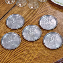 Load image into Gallery viewer, Vintage Pressed Aluminum Geese Coasters - set of 5, Hunting Wildlife Decor