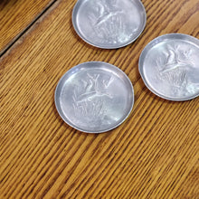 Load image into Gallery viewer, Vintage Pressed Aluminum Geese Coasters - set of 5, Hunting Wildlife Decor