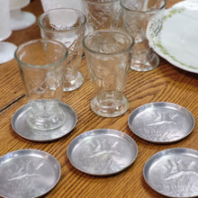 Load image into Gallery viewer, Vintage Pressed Aluminum Geese Coasters - set of 5, Hunting Wildlife Decor