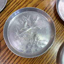 Load image into Gallery viewer, Vintage Pressed Aluminum Geese Coasters - set of 5, Hunting Wildlife Decor