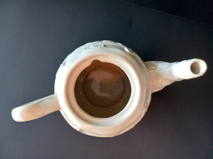 A Perfect Occasion Teapot with Lid, 64 oz Ceramic Cream Embossed Pattern