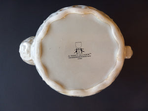 A Perfect Occasion Teapot with Lid, 64 oz Ceramic Cream Embossed Pattern