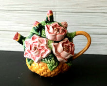 Load image into Gallery viewer, Basket of Pink Roses Ceramic Teapot by Asia Master Group