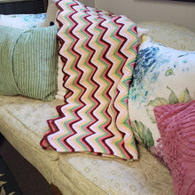 Load image into Gallery viewer, Handmade Crocheted Afghan/Blanket Zig Zag Multi-Colored Pattern