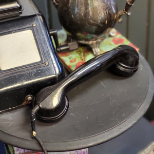 Vintage Deco-German Crank Desk Phone - Hagenuk Kiel Cradle Phone