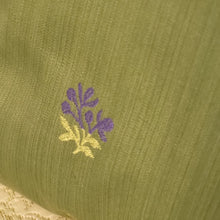 Load image into Gallery viewer, Handmade Green 16&quot; Decorative Pillows with Machine Embroidered Floral Designs