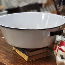 Load image into Gallery viewer, Porcelain/Enamelware 1930/40&#39;s White and Black Wash Tub with Handles