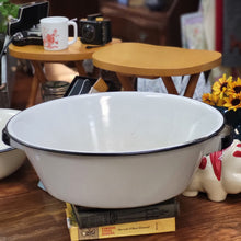 Load image into Gallery viewer, Porcelain/Enamelware 1930/40&#39;s White and Black Wash Tub with Handles