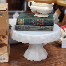 Load image into Gallery viewer, Anchor Hocking White Milk Glass Footed Cake Server/Pedestal Skirted Cake Stand