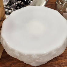 Load image into Gallery viewer, Anchor Hocking White Milk Glass Footed Cake Server/Pedestal Skirted Cake Stand