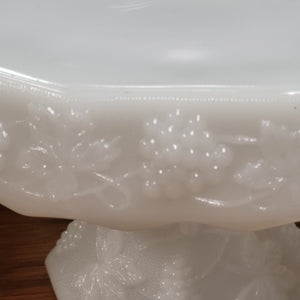 Anchor Hocking White Milk Glass Footed Cake Server/Pedestal Skirted Cake Stand