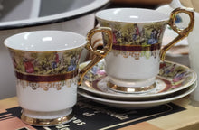 Load image into Gallery viewer, Vintage Royal Sealey Courting Couple Gold Gilt Trim Cup and Saucer - Sold Separately