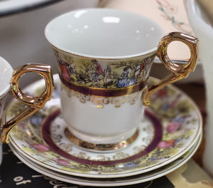 Vintage Royal Sealey Courting Couple Gold Gilt Trim Cup and Saucer - Sold Separately