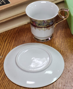 Vintage Royal Sealey Courting Couple Gold Gilt Trim Cup and Saucer - Sold Separately