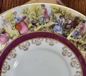 Vintage Royal Sealey Courting Couple Gold Gilt Trim Cup and Saucer - Sold Separately
