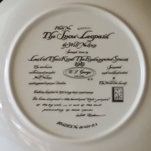The Snow Leopard Plate by Will Nelson - Last of Their Kind: The Endangered Species Plate No. 698514
