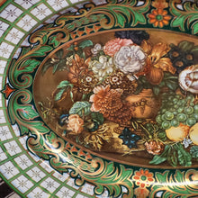Load image into Gallery viewer, Daher Vintage Tin Oval Platter of Victorian Floral/Fruit Design Made in England