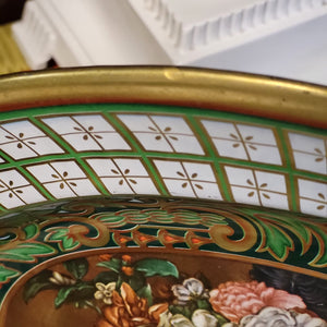 Daher Vintage Tin Oval Platter of Victorian Floral/Fruit Design Made in England