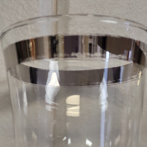 Vintage Platinum Rim Water Goblets by Libbey Glass Co. 8000-3, Platinum Band Cocktail Glasses, Footed Parfait Glasses