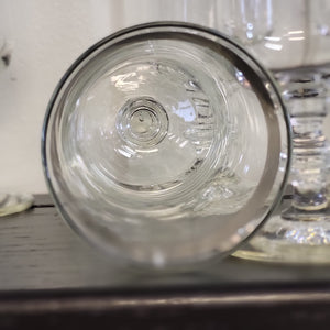 Vintage Platinum Rim Water Goblets by Libbey Glass Co. 8000-3, Platinum Band Cocktail Glasses, Footed Parfait Glasses