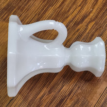 Load image into Gallery viewer, Vintage Milk Glass Candlestick Holder, Octagonal Base with Finger Loop Paneled Design