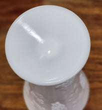 Load image into Gallery viewer, Large Milk Glass Vase with Raised Pattern of Grapes, Leaves and Vines