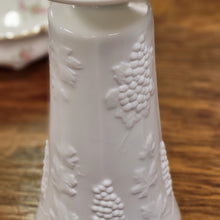 Load image into Gallery viewer, Large Milk Glass Vase with Raised Pattern of Grapes, Leaves and Vines