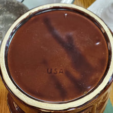Load image into Gallery viewer, McCoy Brown Drip Glaze Cookie Jar, Commemorative Bicentennial Milk Can Shaped Jar