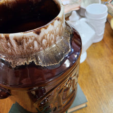 Load image into Gallery viewer, McCoy Brown Drip Glaze Cookie Jar, Commemorative Bicentennial Milk Can Shaped Jar