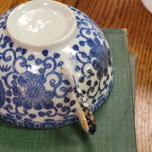 Load image into Gallery viewer, Vintage Blue and White Teacup, Phoenix Bird Eggshell Porcelain Japan 1950s