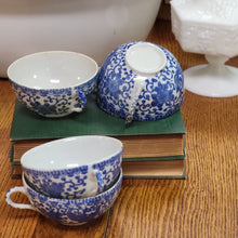 Load image into Gallery viewer, Vintage Blue and White Teacup, Phoenix Bird Eggshell Porcelain Japan 1950s