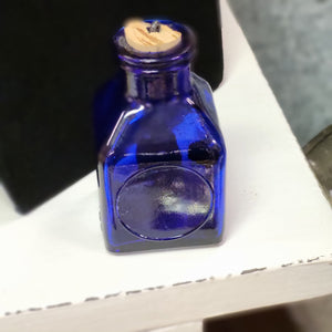 Embossed Clarotype Blue Cobalt Ink Bottle (E2L)